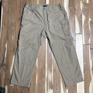 5.11 Tactical Khaki Cargo Pants 40x30 Sty74273 Beige Pockets Polyester Cotton Bl